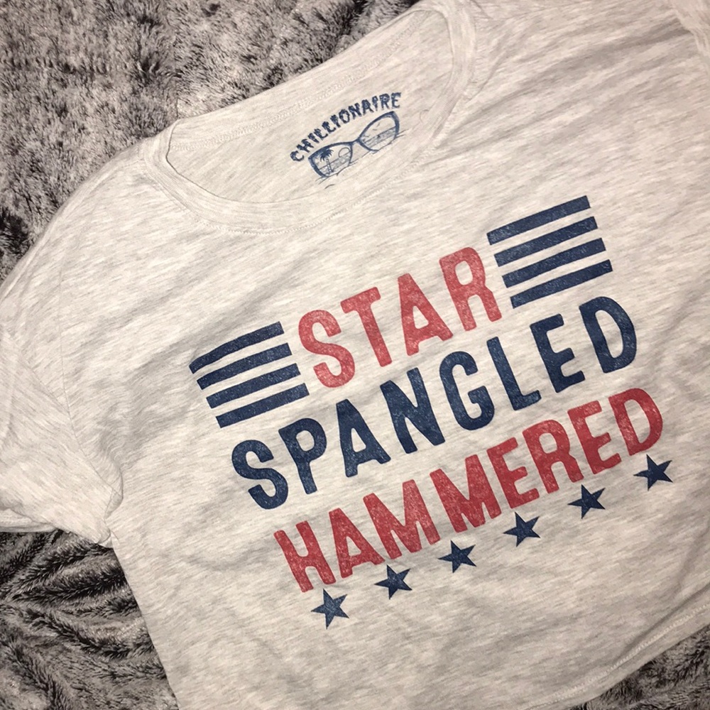 Star spangled hammered crop